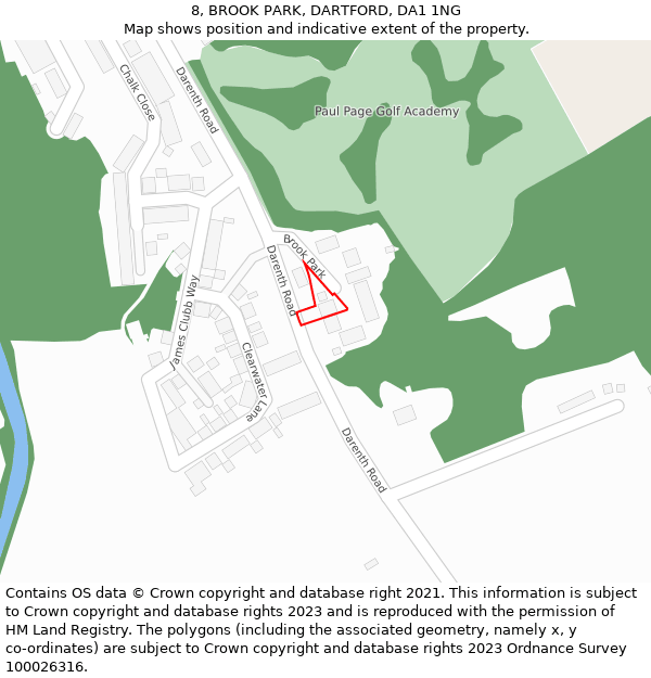 8, BROOK PARK, DARTFORD, DA1 1NG: Location map and indicative extent of plot