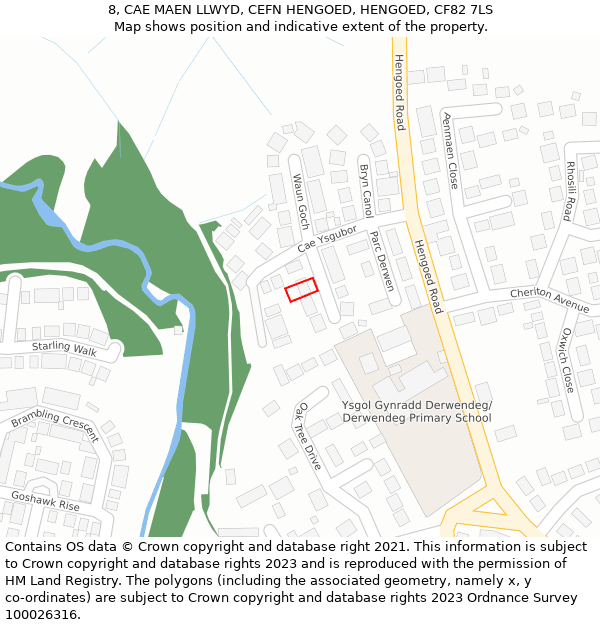 8, CAE MAEN LLWYD, CEFN HENGOED, HENGOED, CF82 7LS: Location map and indicative extent of plot