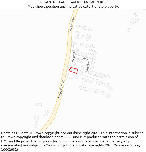 8, FALSTAFF LANE, FAVERSHAM, ME13 8UL: Location map and indicative extent of plot