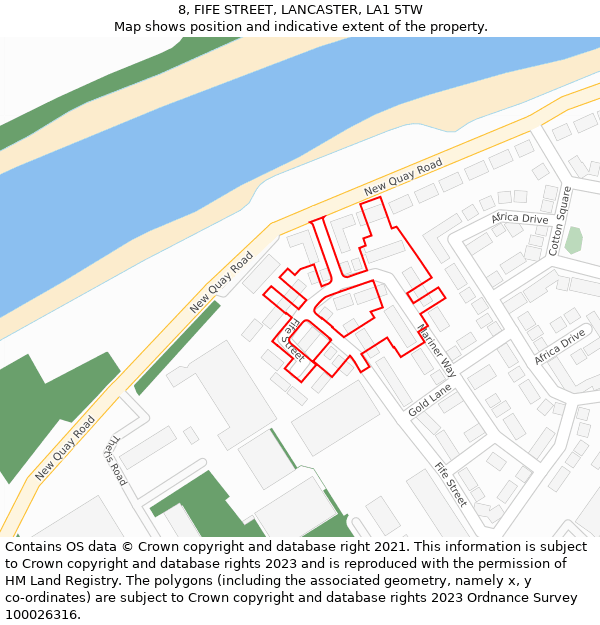 8, FIFE STREET, LANCASTER, LA1 5TW: Location map and indicative extent of plot