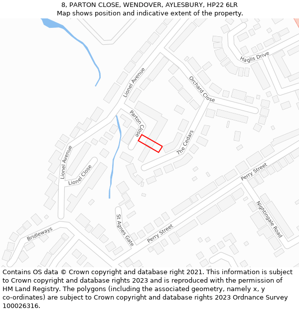 8, PARTON CLOSE, WENDOVER, AYLESBURY, HP22 6LR: Location map and indicative extent of plot