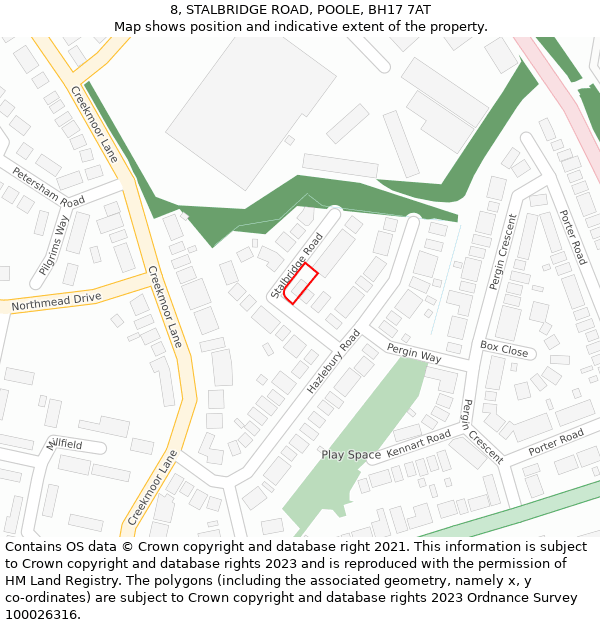 8, STALBRIDGE ROAD, POOLE, BH17 7AT: Location map and indicative extent of plot