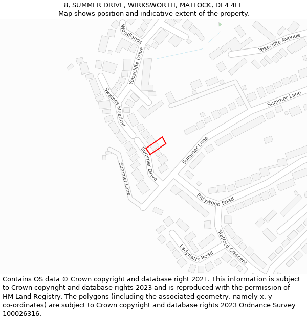 8, SUMMER DRIVE, WIRKSWORTH, MATLOCK, DE4 4EL: Location map and indicative extent of plot