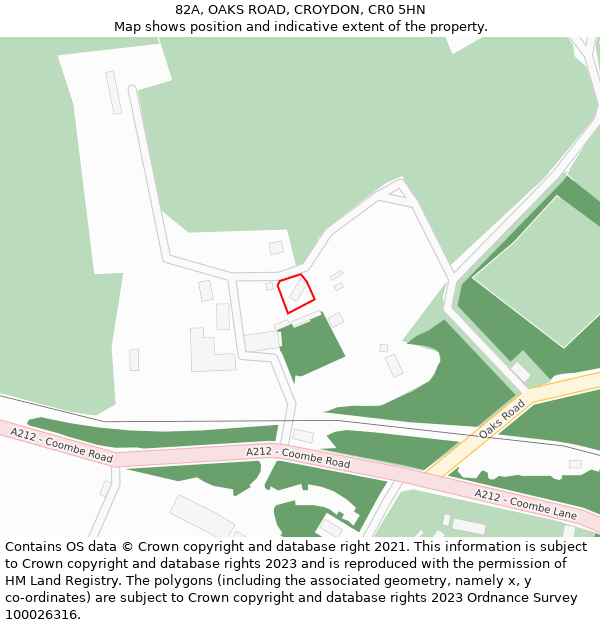 82A, OAKS ROAD, CROYDON, CR0 5HN: Location map and indicative extent of plot