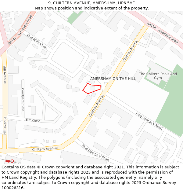 9, CHILTERN AVENUE, AMERSHAM, HP6 5AE: Location map and indicative extent of plot