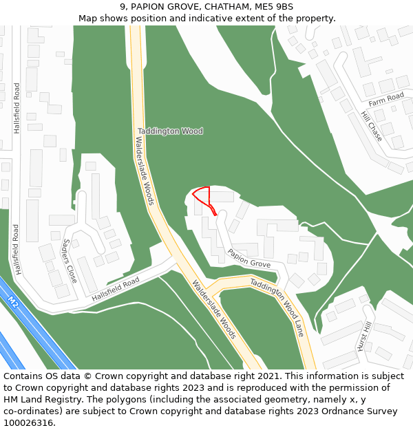 9, PAPION GROVE, CHATHAM, ME5 9BS: Location map and indicative extent of plot