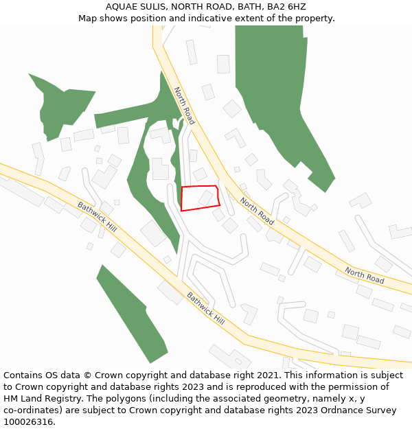 AQUAE SULIS, NORTH ROAD, BATH, BA2 6HZ: Location map and indicative extent of plot