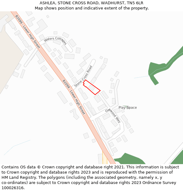 ASHLEA, STONE CROSS ROAD, WADHURST, TN5 6LR: Location map and indicative extent of plot