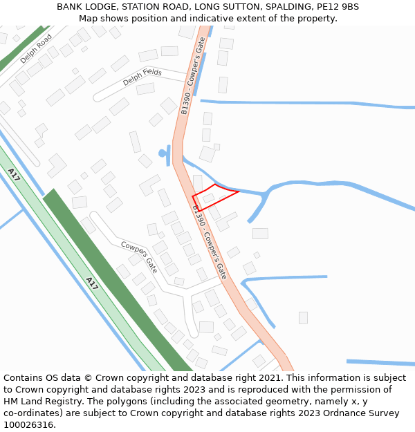 BANK LODGE, STATION ROAD, LONG SUTTON, SPALDING, PE12 9BS: Location map and indicative extent of plot