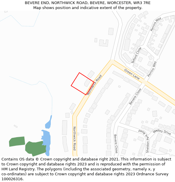 BEVERE END, NORTHWICK ROAD, BEVERE, WORCESTER, WR3 7RE: Location map and indicative extent of plot