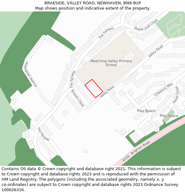 BRAESIDE, VALLEY ROAD, NEWHAVEN, BN9 9UP: Location map and indicative extent of plot