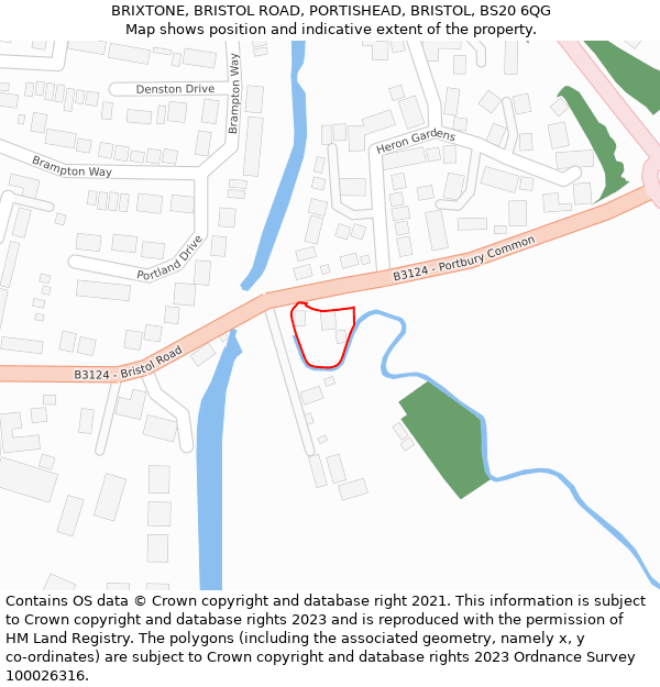 BRIXTONE, BRISTOL ROAD, PORTISHEAD, BRISTOL, BS20 6QG: Location map and indicative extent of plot