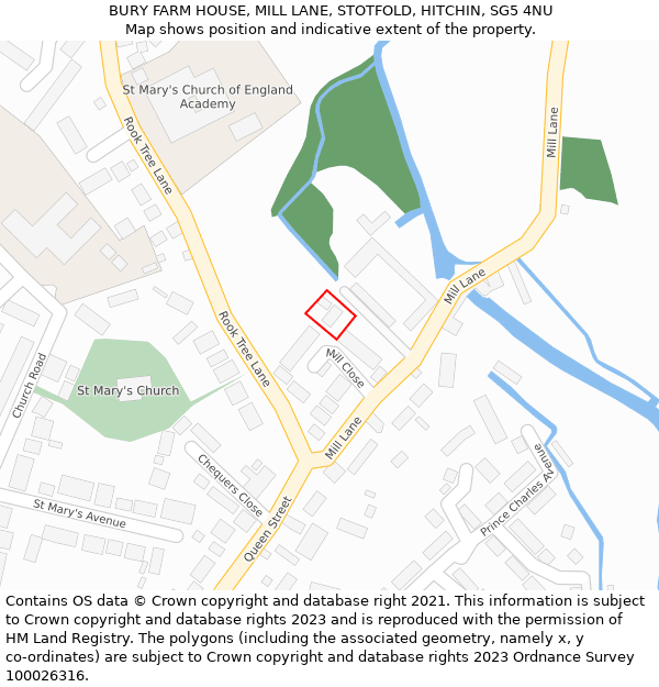 BURY FARM HOUSE, MILL LANE, STOTFOLD, HITCHIN, SG5 4NU: Location map and indicative extent of plot