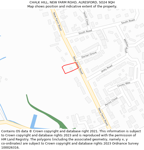 CHALK HILL, NEW FARM ROAD, ALRESFORD, SO24 9QH: Location map and indicative extent of plot