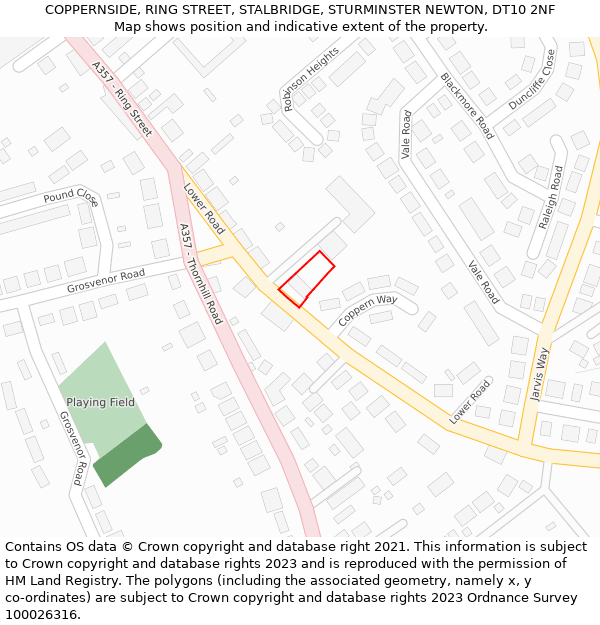 COPPERNSIDE, RING STREET, STALBRIDGE, STURMINSTER NEWTON, DT10 2NF: Location map and indicative extent of plot