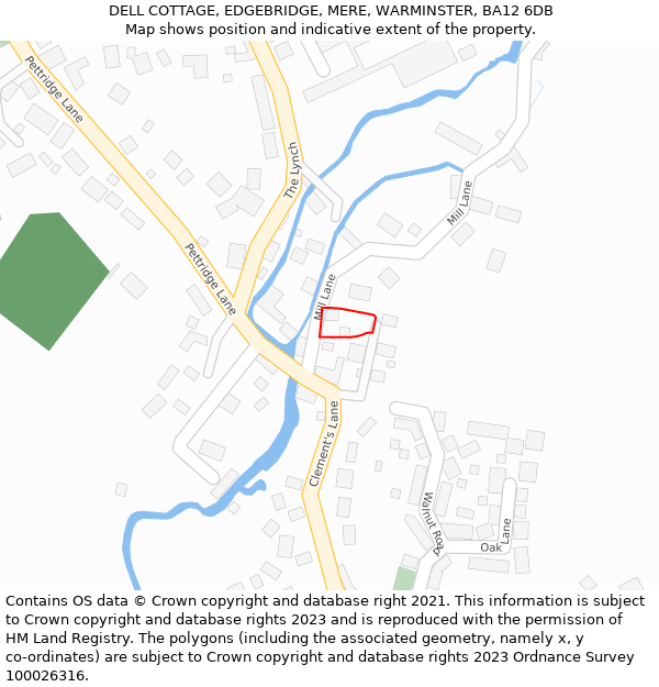 DELL COTTAGE, EDGEBRIDGE, MERE, WARMINSTER, BA12 6DB: Location map and indicative extent of plot