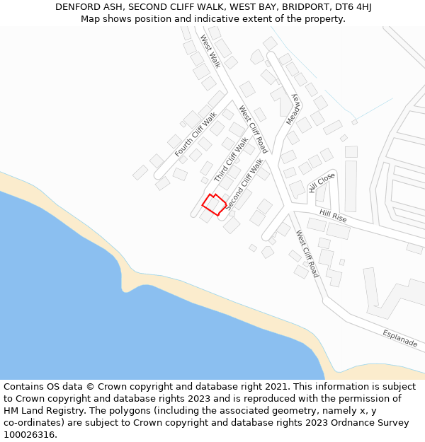 DENFORD ASH, SECOND CLIFF WALK, WEST BAY, BRIDPORT, DT6 4HJ: Location map and indicative extent of plot