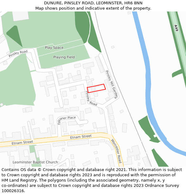 DUNURE, PINSLEY ROAD, LEOMINSTER, HR6 8NN: Location map and indicative extent of plot