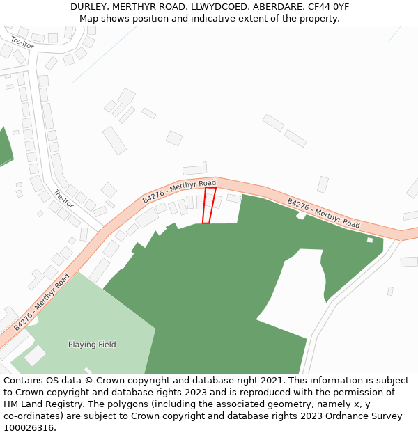 DURLEY, MERTHYR ROAD, LLWYDCOED, ABERDARE, CF44 0YF: Location map and indicative extent of plot