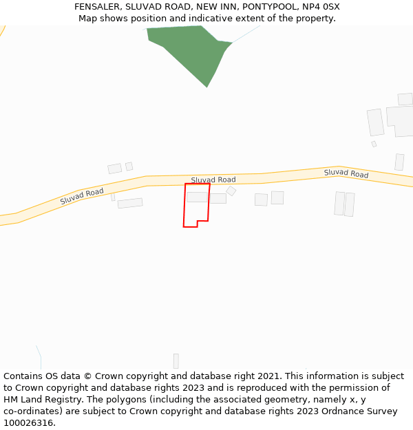 FENSALER, SLUVAD ROAD, NEW INN, PONTYPOOL, NP4 0SX: Location map and indicative extent of plot