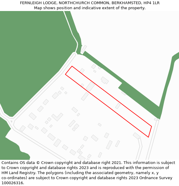 FERNLEIGH LODGE, NORTHCHURCH COMMON, BERKHAMSTED, HP4 1LR: Location map and indicative extent of plot