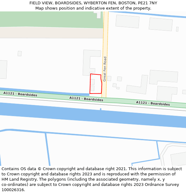 FIELD VIEW, BOARDSIDES, WYBERTON FEN, BOSTON, PE21 7NY: Location map and indicative extent of plot