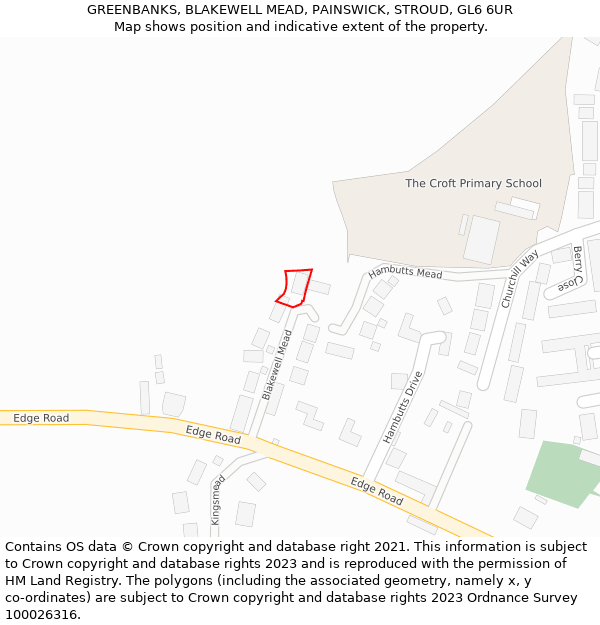 GREENBANKS, BLAKEWELL MEAD, PAINSWICK, STROUD, GL6 6UR: Location map and indicative extent of plot