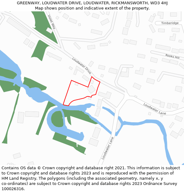 GREENWAY, LOUDWATER DRIVE, LOUDWATER, RICKMANSWORTH, WD3 4HJ: Location map and indicative extent of plot