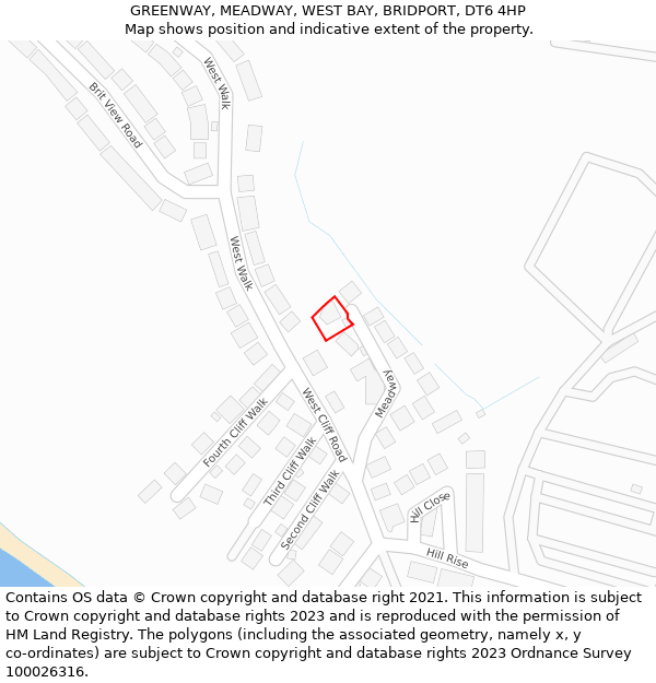 GREENWAY, MEADWAY, WEST BAY, BRIDPORT, DT6 4HP: Location map and indicative extent of plot