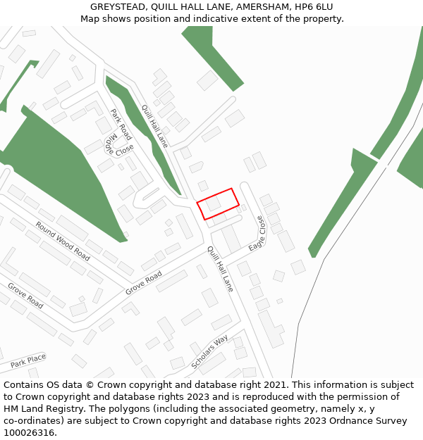 GREYSTEAD, QUILL HALL LANE, AMERSHAM, HP6 6LU: Location map and indicative extent of plot