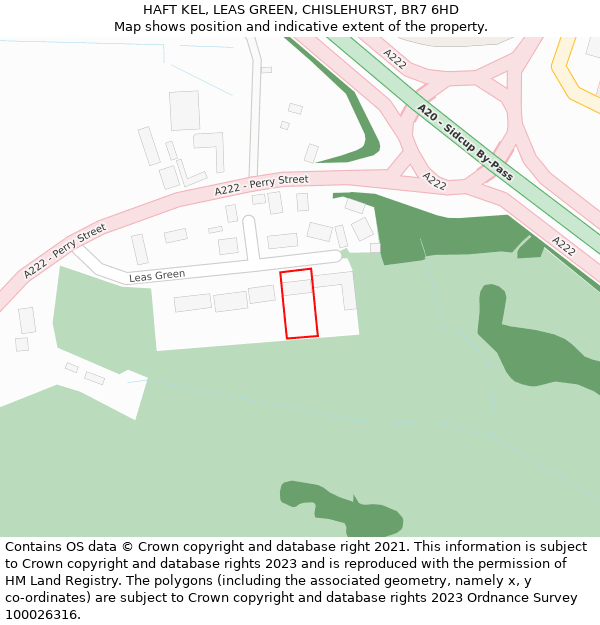 HAFT KEL, LEAS GREEN, CHISLEHURST, BR7 6HD: Location map and indicative extent of plot