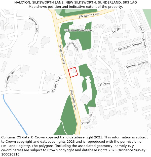 HALCYON, SILKSWORTH LANE, NEW SILKSWORTH, SUNDERLAND, SR3 1AQ: Location map and indicative extent of plot