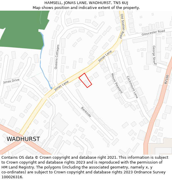 HAMSELL, JONAS LANE, WADHURST, TN5 6UJ: Location map and indicative extent of plot