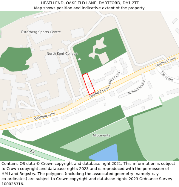 HEATH END, OAKFIELD LANE, DARTFORD, DA1 2TF: Location map and indicative extent of plot