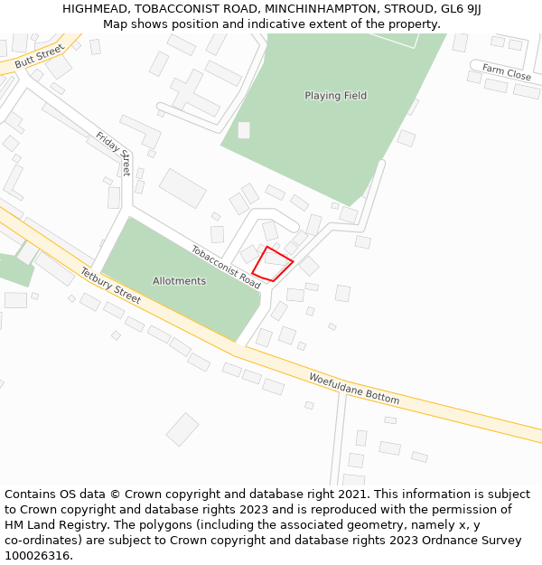 HIGHMEAD, TOBACCONIST ROAD, MINCHINHAMPTON, STROUD, GL6 9JJ: Location map and indicative extent of plot