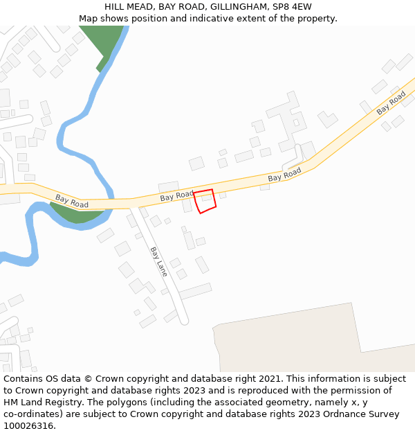 HILL MEAD, BAY ROAD, GILLINGHAM, SP8 4EW: Location map and indicative extent of plot