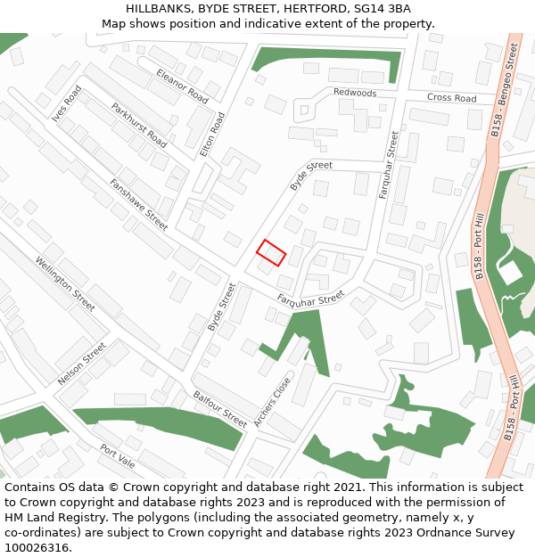 HILLBANKS, BYDE STREET, HERTFORD, SG14 3BA: Location map and indicative extent of plot