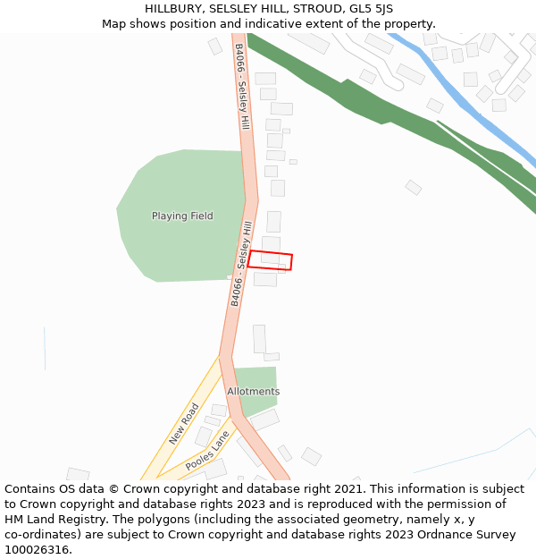 HILLBURY, SELSLEY HILL, STROUD, GL5 5JS: Location map and indicative extent of plot