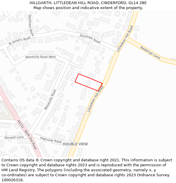 HILLGARTH, LITTLEDEAN HILL ROAD, CINDERFORD, GL14 2BE: Location map and indicative extent of plot