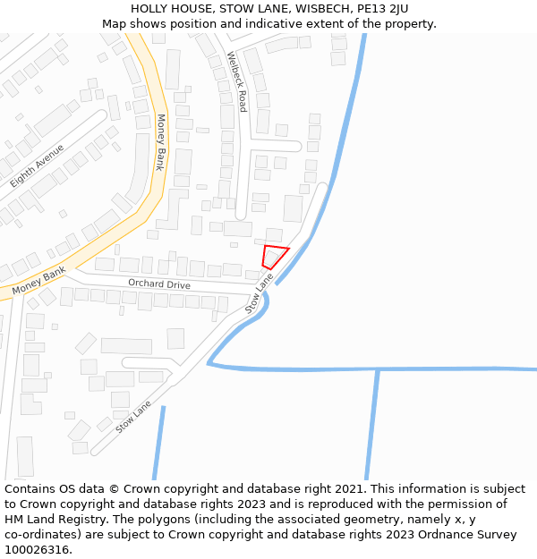 HOLLY HOUSE, STOW LANE, WISBECH, PE13 2JU: Location map and indicative extent of plot
