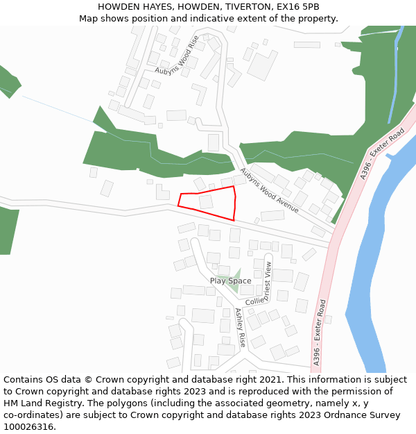 HOWDEN HAYES, HOWDEN, TIVERTON, EX16 5PB: Location map and indicative extent of plot