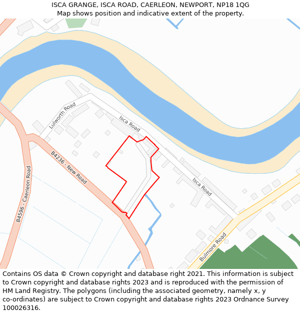 ISCA GRANGE, ISCA ROAD, CAERLEON, NEWPORT, NP18 1QG: Location map and indicative extent of plot