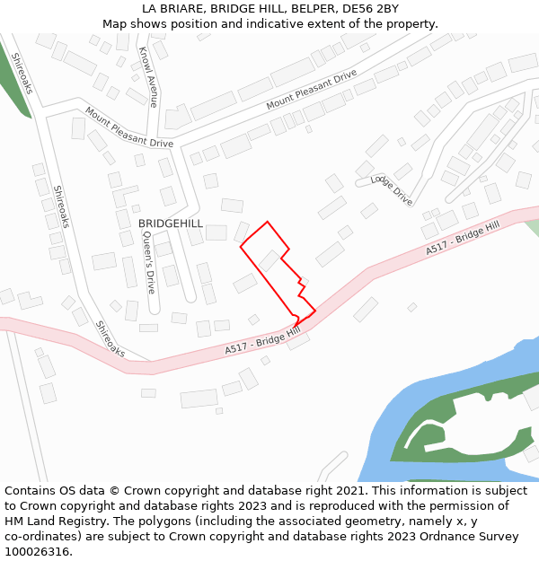 LA BRIARE, BRIDGE HILL, BELPER, DE56 2BY: Location map and indicative extent of plot