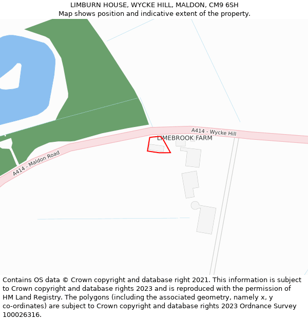 LIMBURN HOUSE, WYCKE HILL, MALDON, CM9 6SH: Location map and indicative extent of plot