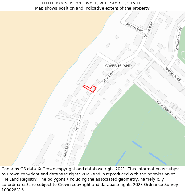 LITTLE ROCK, ISLAND WALL, WHITSTABLE, CT5 1EE: Location map and indicative extent of plot