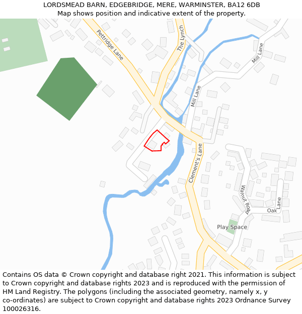 LORDSMEAD BARN, EDGEBRIDGE, MERE, WARMINSTER, BA12 6DB: Location map and indicative extent of plot