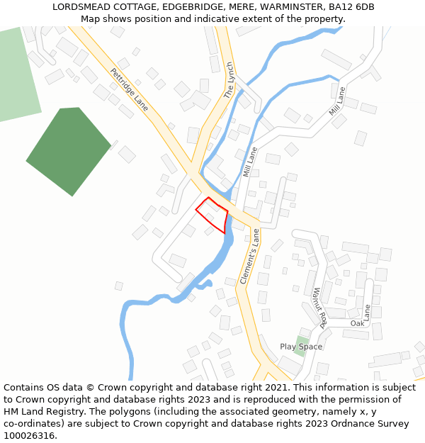 LORDSMEAD COTTAGE, EDGEBRIDGE, MERE, WARMINSTER, BA12 6DB: Location map and indicative extent of plot