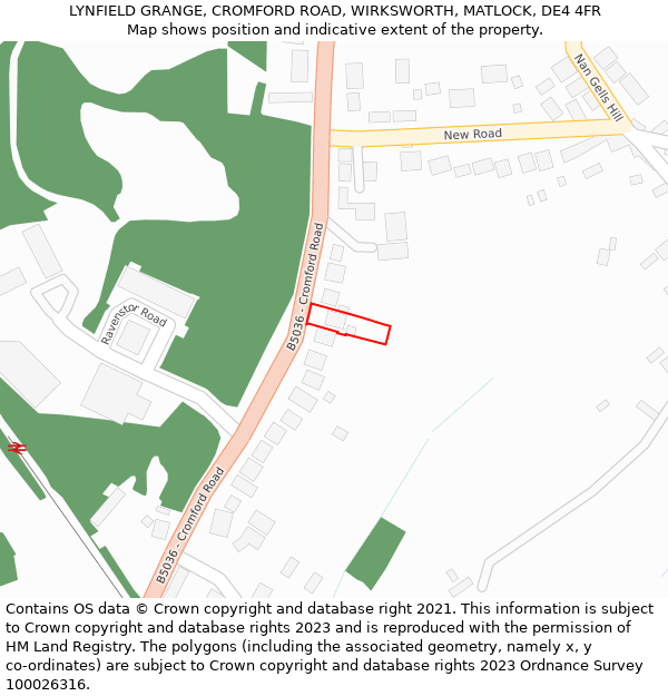 LYNFIELD GRANGE, CROMFORD ROAD, WIRKSWORTH, MATLOCK, DE4 4FR: Location map and indicative extent of plot