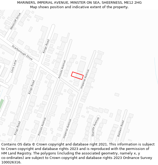 MARINERS, IMPERIAL AVENUE, MINSTER ON SEA, SHEERNESS, ME12 2HG: Location map and indicative extent of plot