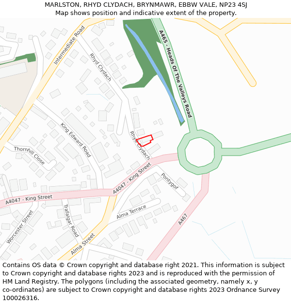 MARLSTON, RHYD CLYDACH, BRYNMAWR, EBBW VALE, NP23 4SJ: Location map and indicative extent of plot